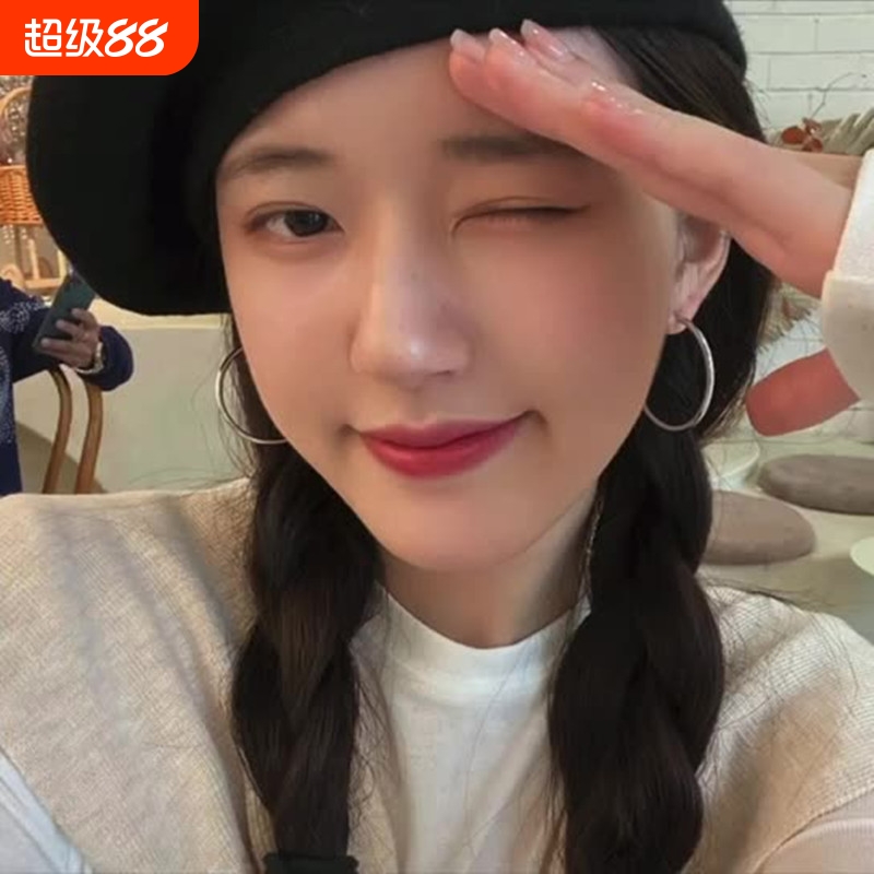 925银大小耳圈女韩国个性气质