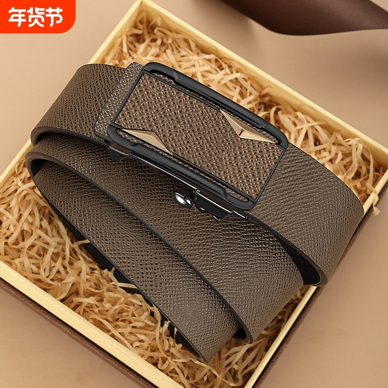 LVАFGН2025新款皮带男士真皮自动扣休闲腰带男士牛皮裤腰带