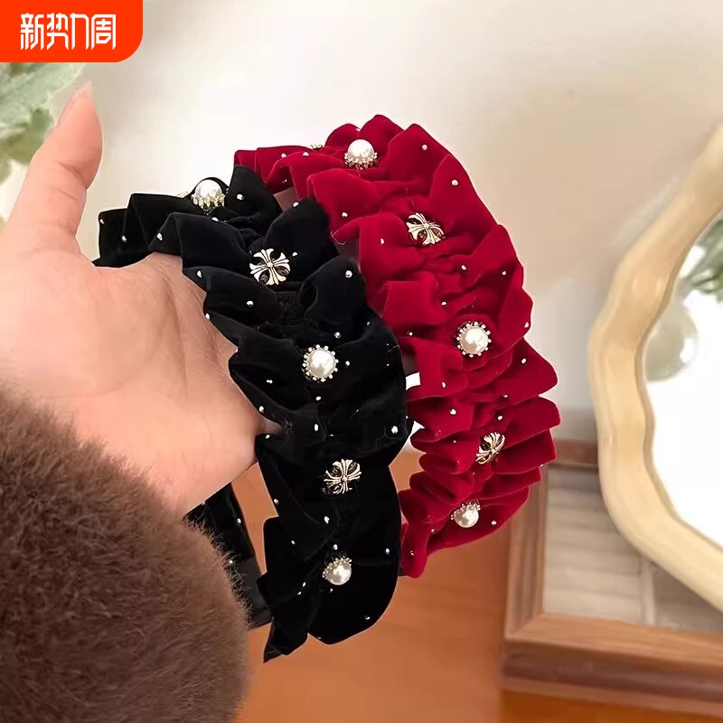 小香风珍珠发箍女新款高颅外出百搭头箍气质发卡高级时尚头饰发饰