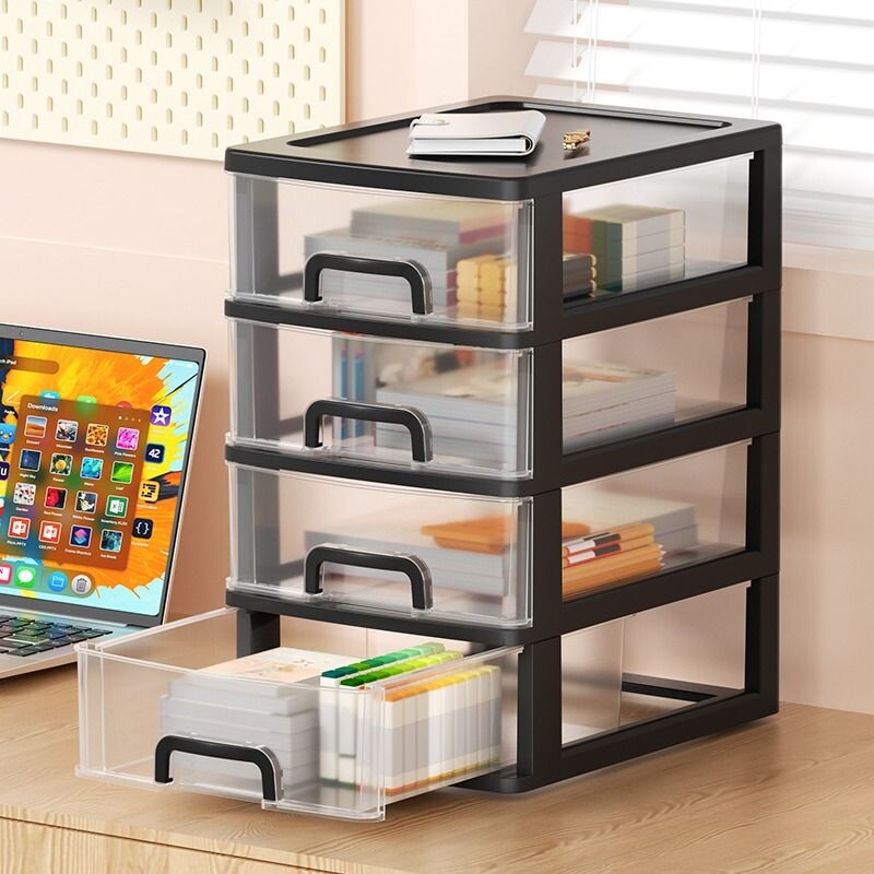 多层桌面收纳盒抽屉式收纳柜大容量学生宿舍化妆柜家用杂物置物架