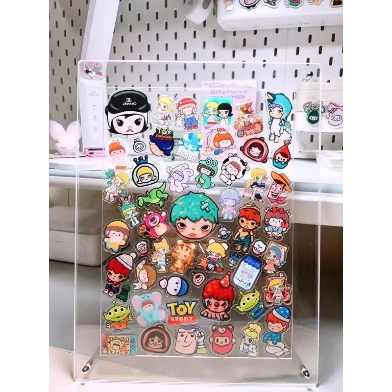 亚克力片片立牌收纳相框中空3层钥匙扣更换展示摆台双面透明