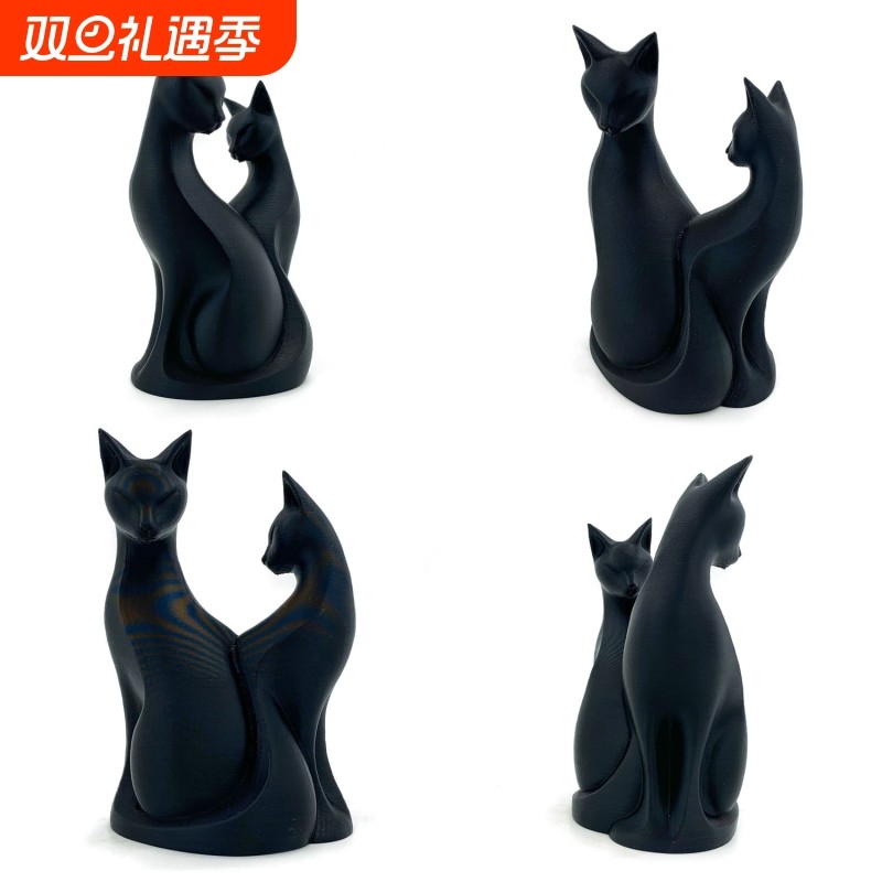 3D打印抽象艺术情侣猫摆件创意客厅卧室桌面电视柜高级感装饰品