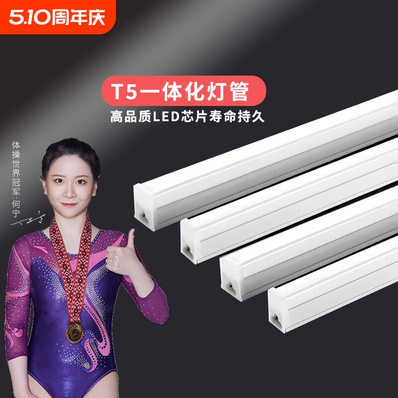 一体化led灯管T5超亮t8日光灯长条灯条节能支架光管1米2照明