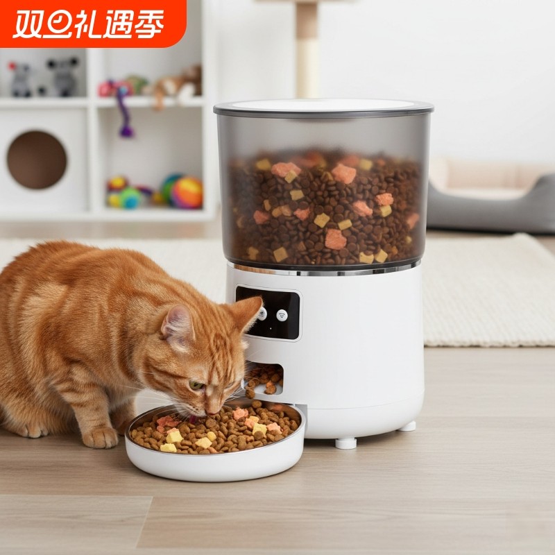 新款宠物智能自动喂食器定时定量投喂远程喂食语音WIFI视频喂食器