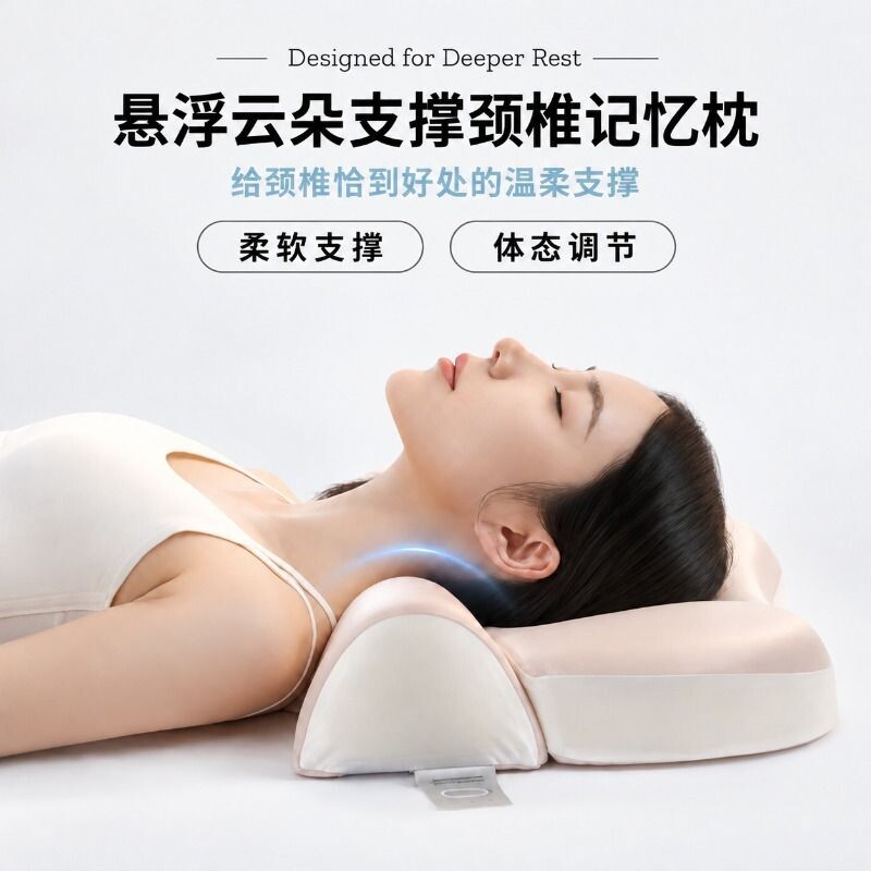 枕头梦蝶生软云朵颈椎支撑记忆枕头颈部支撑回弹护颈体态护颈枕