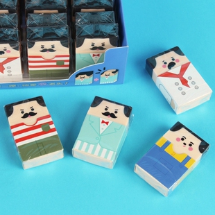 秃头叔橡皮擦聪明绝顶铅笔擦社畜打工人文具橡皮学生创意搞怪橡皮