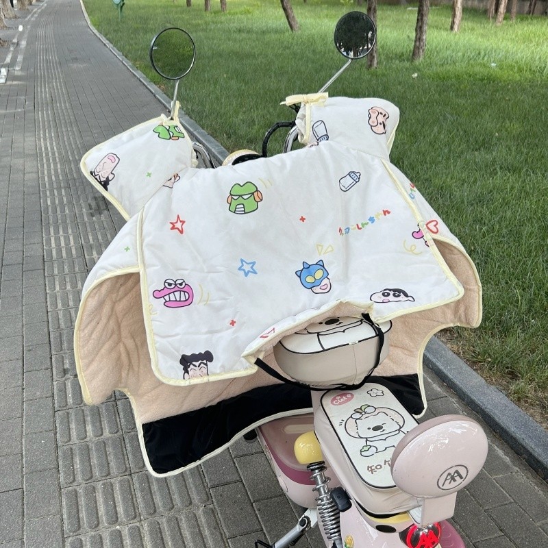 可爱小新电动车挡风被2025新款秋冬加厚保暖防水防晒电瓶车三轮车