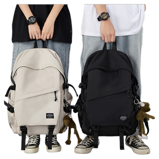 双肩包书包男士简约百搭大容量高中旅行背包女初中生电脑大学生男