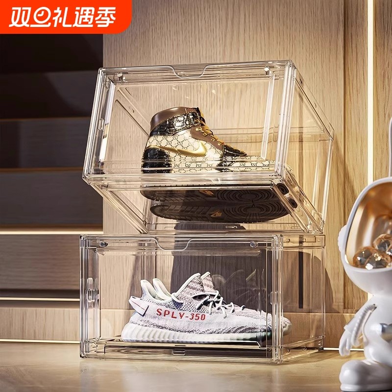 aj鞋盒收纳盒球鞋防氧化鞋柜透明鞋子收纳塑料省空间网红收藏鞋墙
