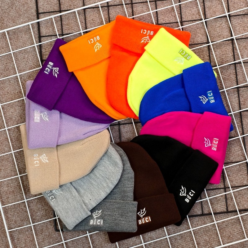 针织帽子男女士秋冬款字母刺绣毛线帽街头情侣百搭护耳套头冷帽