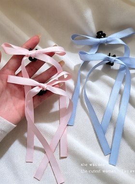 甜美少女蝴蝶结飘带碎发抓夹