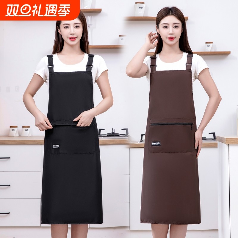 围裙大码加肥加大厨房家用防水防油工作服女餐饮上班专用加长耐磨