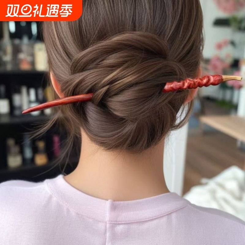 新中式2025春夏新款辣椒簪子日常现代精致可爱清冷原色手工发簪