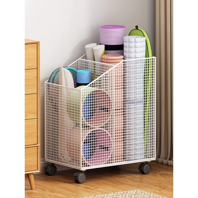 瑜伽垫收纳筐带轮健身器材收纳架家用运动器材收纳神器夹缝置物架