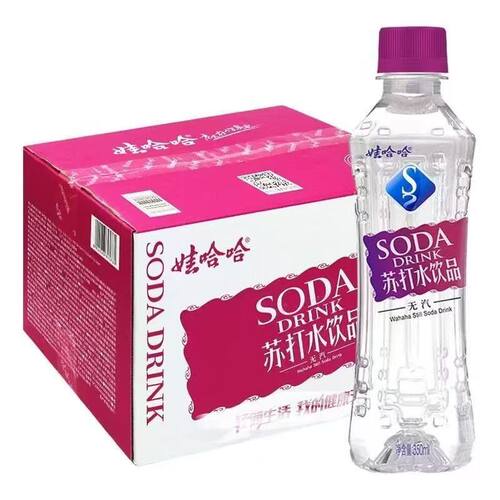 整箱娃哈哈苏打水350ml*24瓶无汽微甜办公室饮品无糖碱性水原味