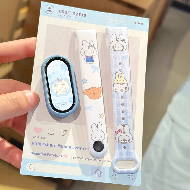 【带帽小猫】适用小米手环10表带硅胶一体式9/8NFC陶瓷版智能运动配件xiaomi表壳创意可爱腕带