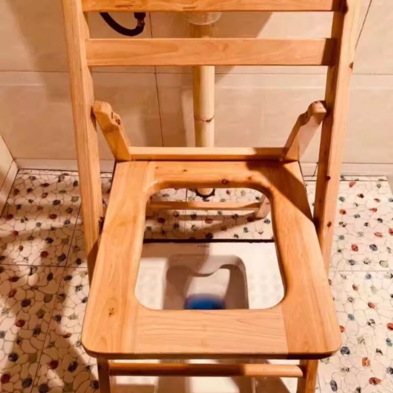 折叠实木坐便椅老人孕妇坐便器厕所凳病人大便座椅木质坐便凳家用