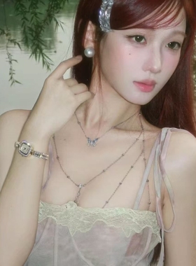 身体链胸链后背链欧美异域风夸张性感露背锆石亮片高级感流苏海洋