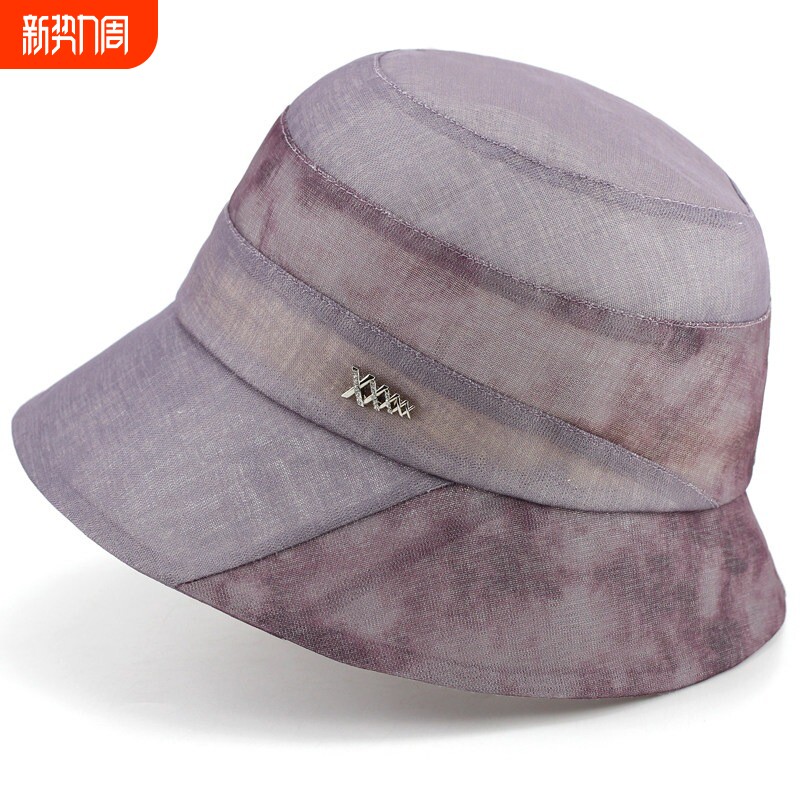 帽子女薄款透气渔夫帽春夏季中老年人遮阳帽妈妈防晒盆帽奶奶凉帽