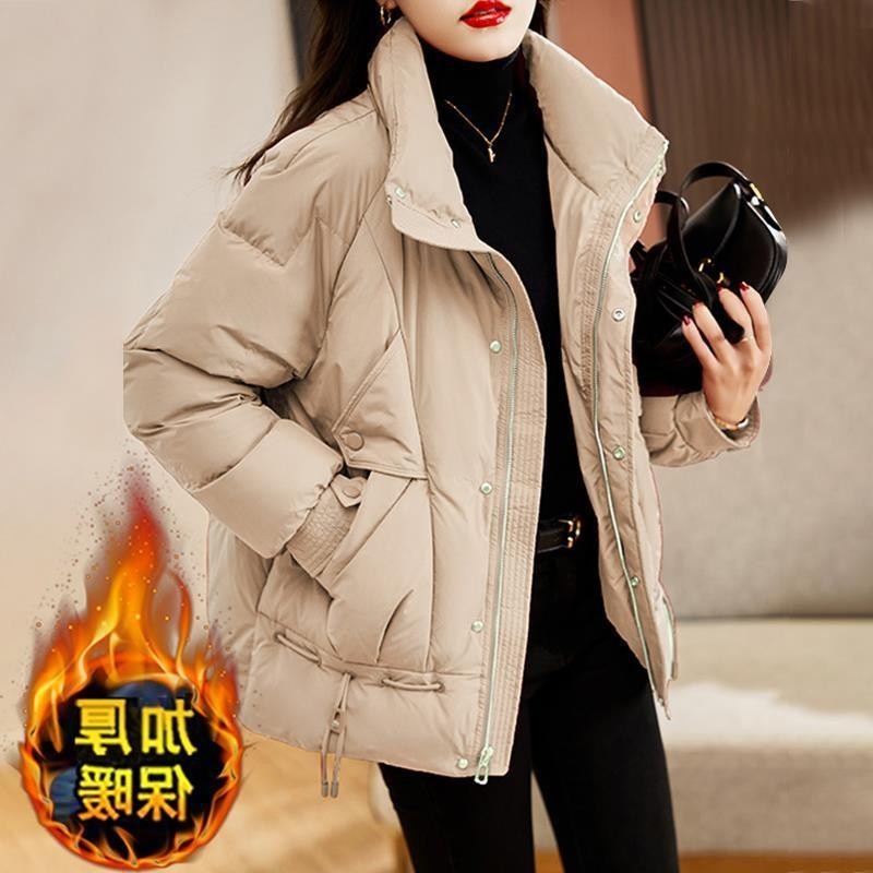 户外今年流行爆款红色羽绒服女款2025年新款冬季加厚白鸭绒黑色