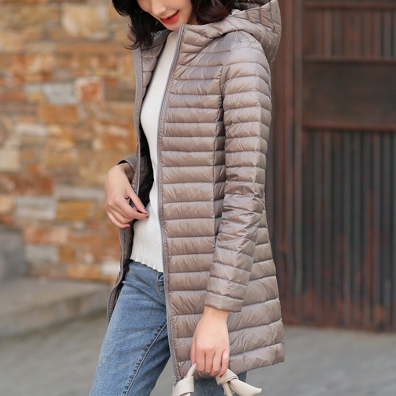 户外羽绒内胆女冬装轻薄羽绒服女中长款2025新款薄款韩版冬季外套