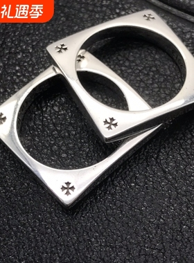 ODEK复古联名KT四方形戒指男女礼物小众欧美个性指环气质叠戴