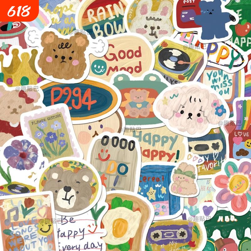 行李箱贴纸可爱449张ins风高级水笔画网红爆款创意个性韩系装饰防水环保旅行吉他