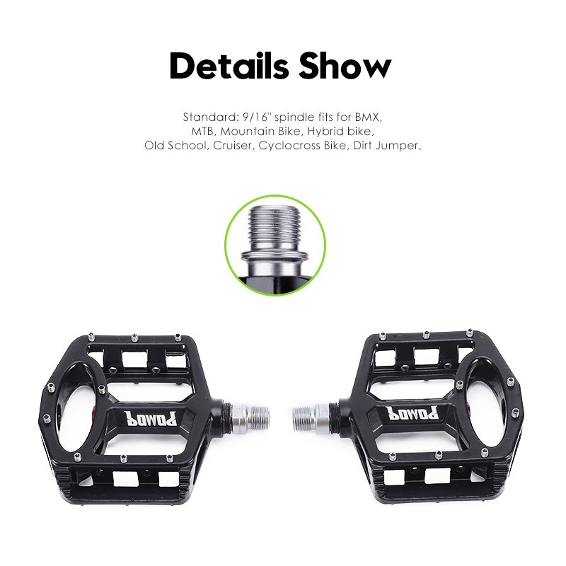 新款黑色自行车脚踏板 山地自行车配件脚蹬 金属材质培林版脚踏