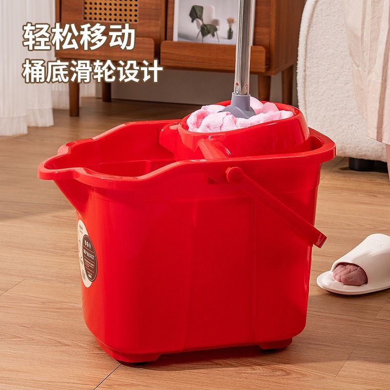 加厚宽家用拖把桶脱水桶懒人免水洗拖地神器长方形手提塑料挤水桶