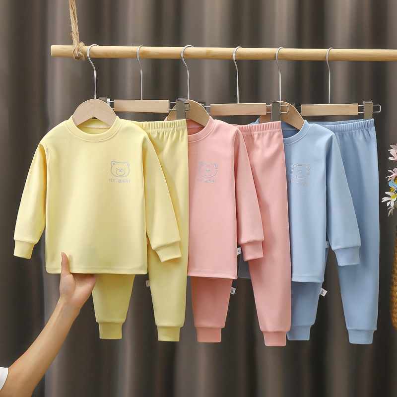 儿童秋衣秋裤套装纯棉a类男女童德绒保暖衣宝宝冬季打底衫1周岁