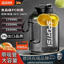 德国大容量水杯男生运动夏天吸管耐高温健身户外军训太空杯大肚