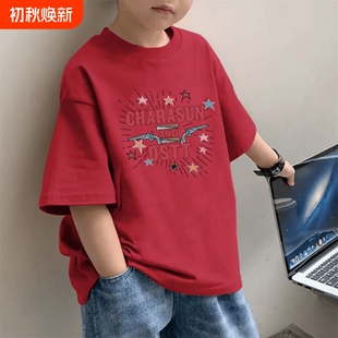 男童女童纯棉短袖2026夏季新款半袖夏装儿童中大童T恤百搭上衣