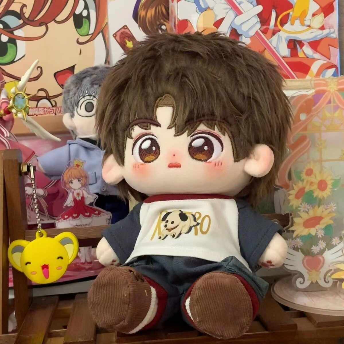 부진한 늑대 면화 인형 20CM 귀여운 남성 누드 스웨터 봉제 인형 소녀 선물 생일 선물