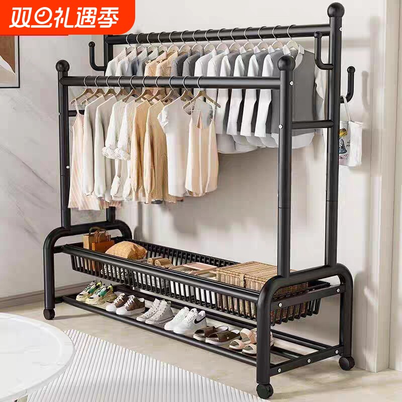 挂衣架落地卧室晾衣架室内加厚落地式家用房间挂衣服架子衣帽架