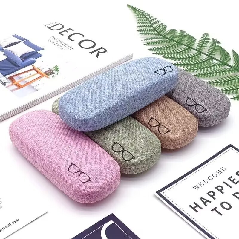简约麻布眼镜盒抗压防摔男女通用近视镜墨镜盒学生便携收纳轻便图片