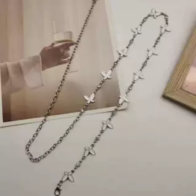 金属蝴蝶链条裤链腰链简约百搭配连衣裙子女士复古ins装饰细腰带