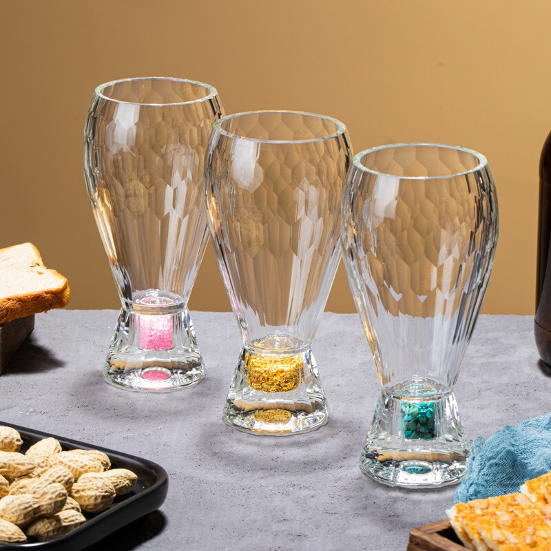 大容量精酿啤酒杯足球扎啤创意透明水晶杯香槟杯国潮风国潮创意