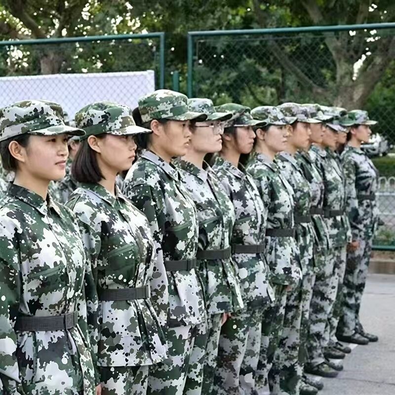 军训服装套装男迷彩服套装女夏季初高中大学生绿色军训服透气速干图片