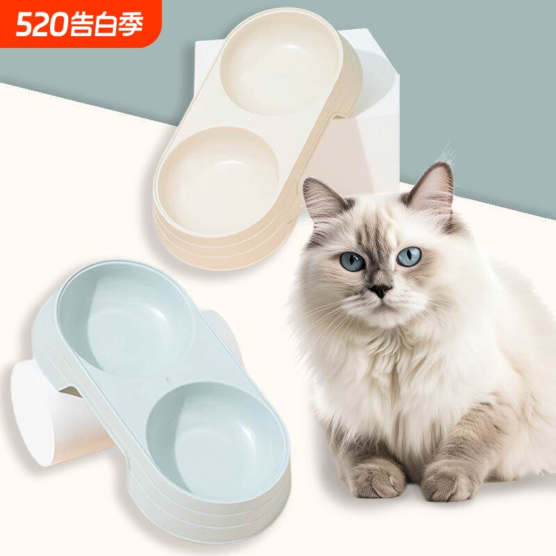 简约风糖果宠物狗碗猫双碗水碗食盆防滑防打翻饮水喂食器猫咪用品