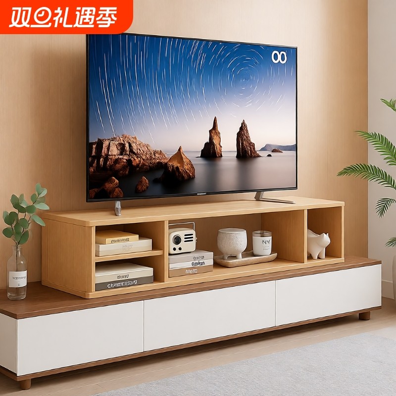 电视机增高架收纳柜电视柜垫高底座加高置物架单层显示器双层原木