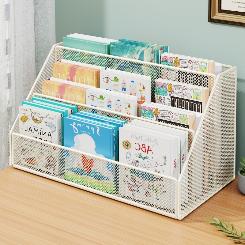 儿童书架多层整洁置物架日常办公室档案整理架无需组装家用收纳架