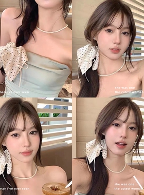 波点方巾发圈韩系方形大