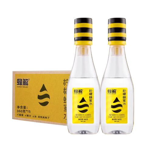 蜂解0脂蜂蜜水360ml6瓶360ml15瓶健康饮品柠檬好喝饮用一瓶箱装
