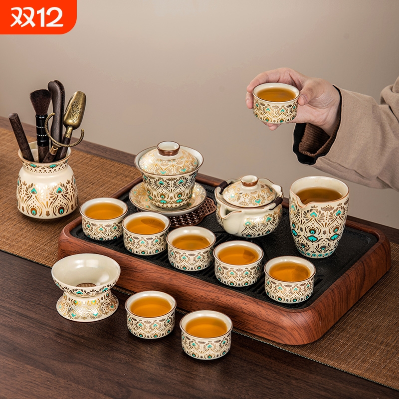 敦煌汝窑一整套茶具套装