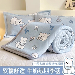 牛奶绒印花毛毯四季通用