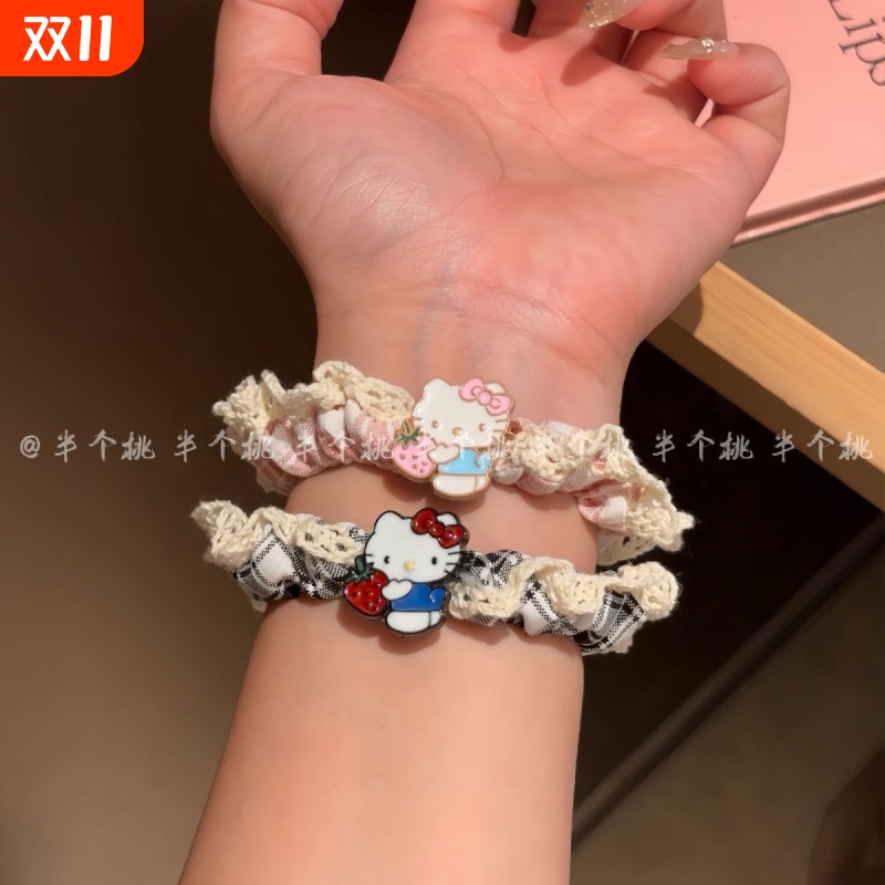 儿童发饰可爱kt猫小肠发圈女童丸子头发绳宝宝马尾扎头绳女孩头饰