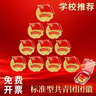 共青团团徽正版2026新款2cm中央监制标准款别针款胸针高中生用团员磁吸标准型强磁铁徽章安全学校磁扣文创