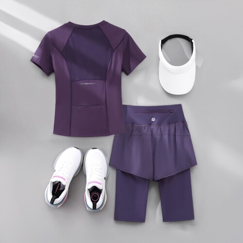 后口袋健身衣服女套装夏季短袖