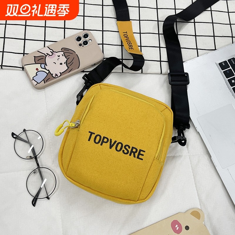 网红质感小包包女包新款帆布包女迷你百搭单肩斜挎包2024夏季洋气