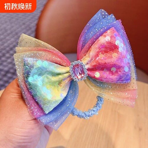 儿童公主发卡女孩彩虹蝴蝶结发夹